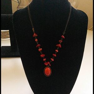 Red beaded necklace